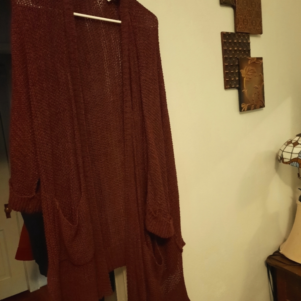 She + Sky one size 3x Maroon Open Cardigan over sized